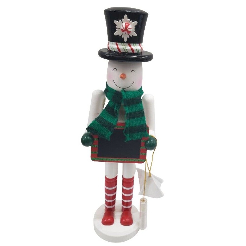Wooden Nutcracker, 15", SNOWMAN WITH CHRISTMAS DAYS COUNTDOWN CHALKBOARD W/CHALK
